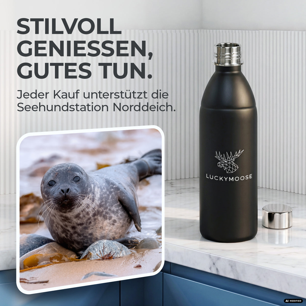 Bouteille en acier inoxydable Infinity pour 1,1L & 0,75L Sodastream TERRA & DUO