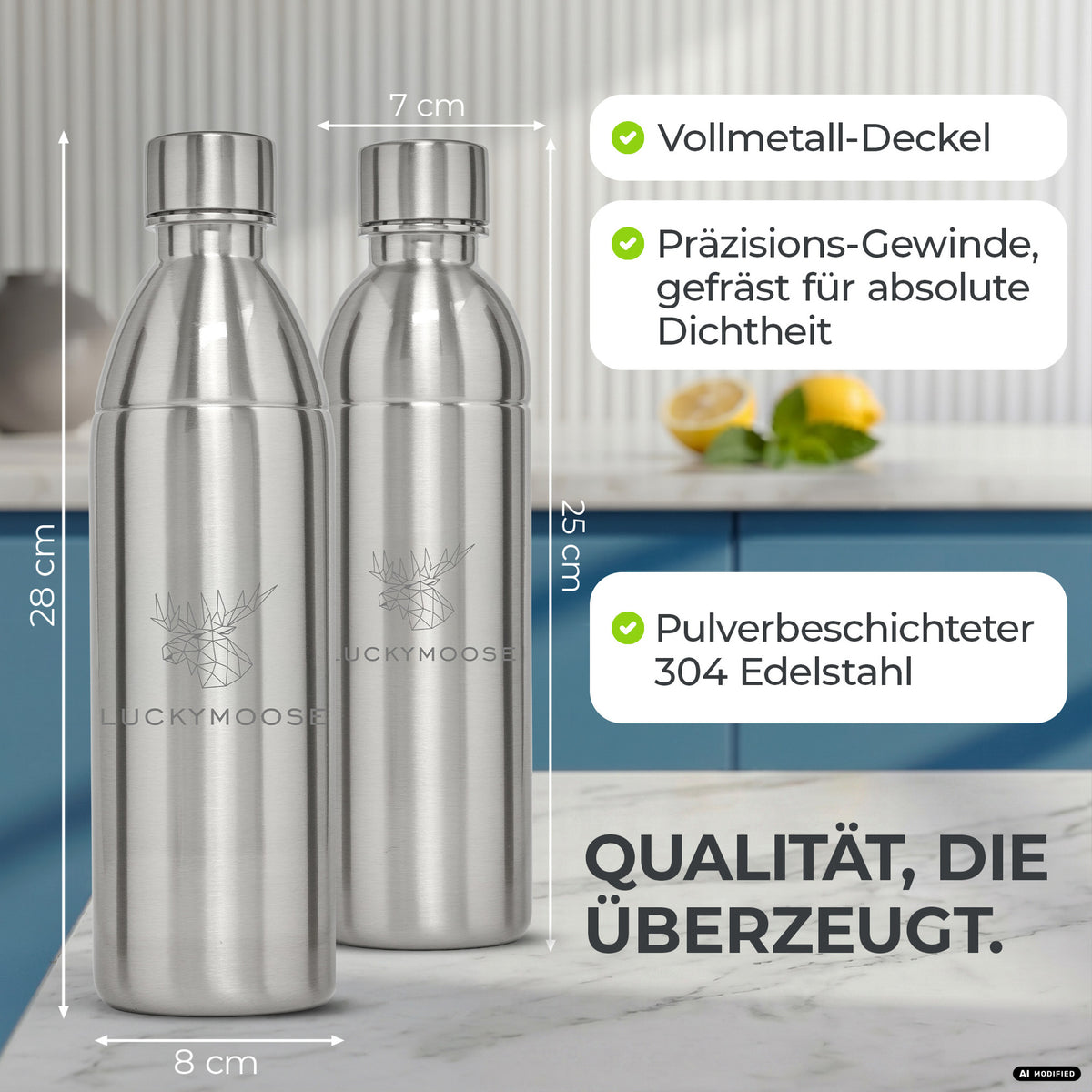 Bouteille en acier inoxydable Infinity pour 1,1L & 0,75L Sodastream TERRA & DUO