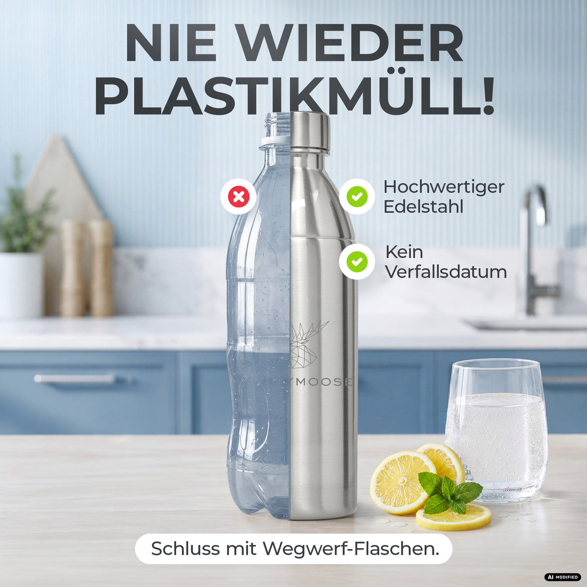 Bouteille en acier inoxydable Infinity pour 1,1L & 0,75L Sodastream TERRA & DUO