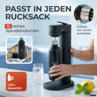 Bouteille en acier inoxydable Infinity 1,25L & 0,75L pour Aarke, Philips, Brita