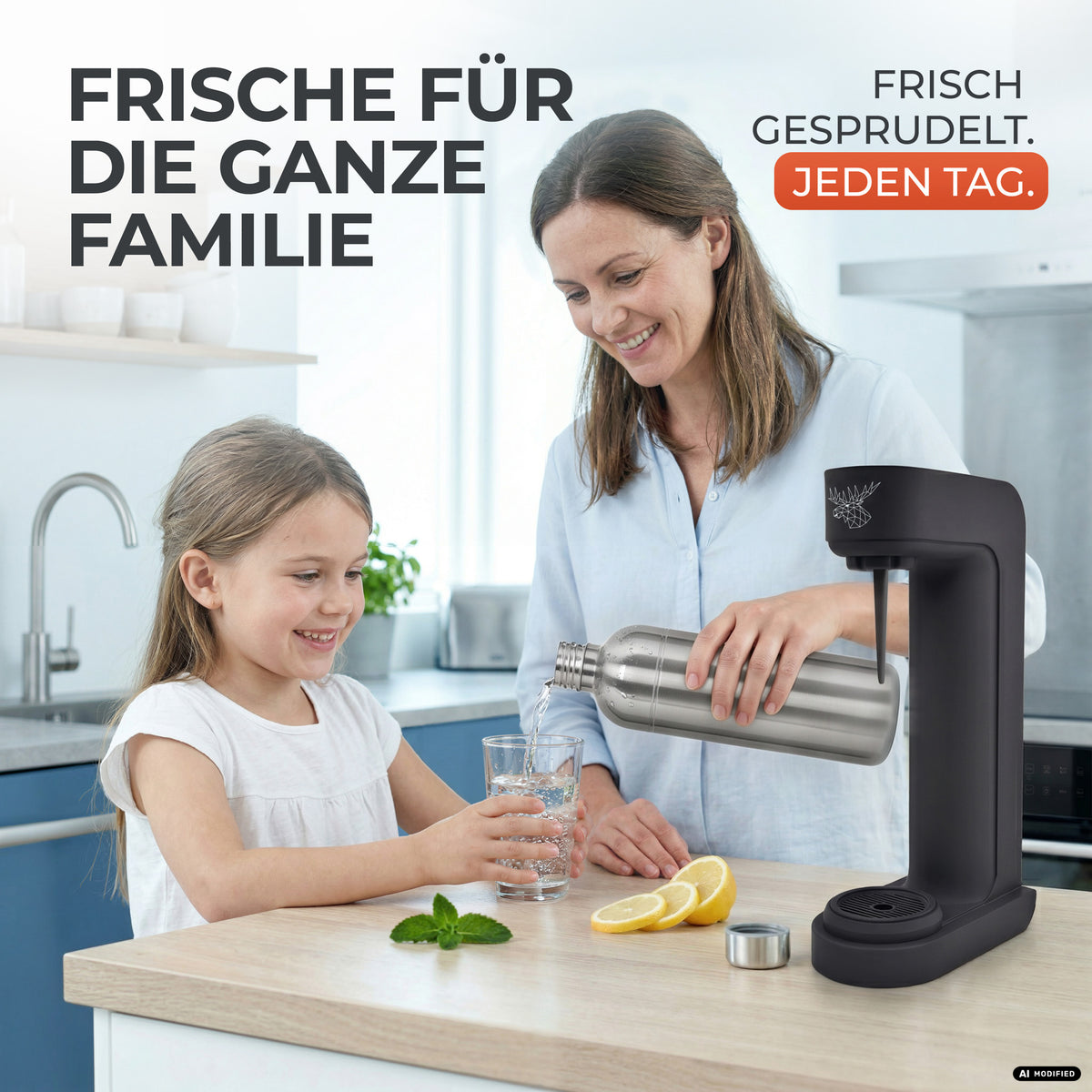 Infinity Wassersprudler mit 1,25L Edelstahlflaschen