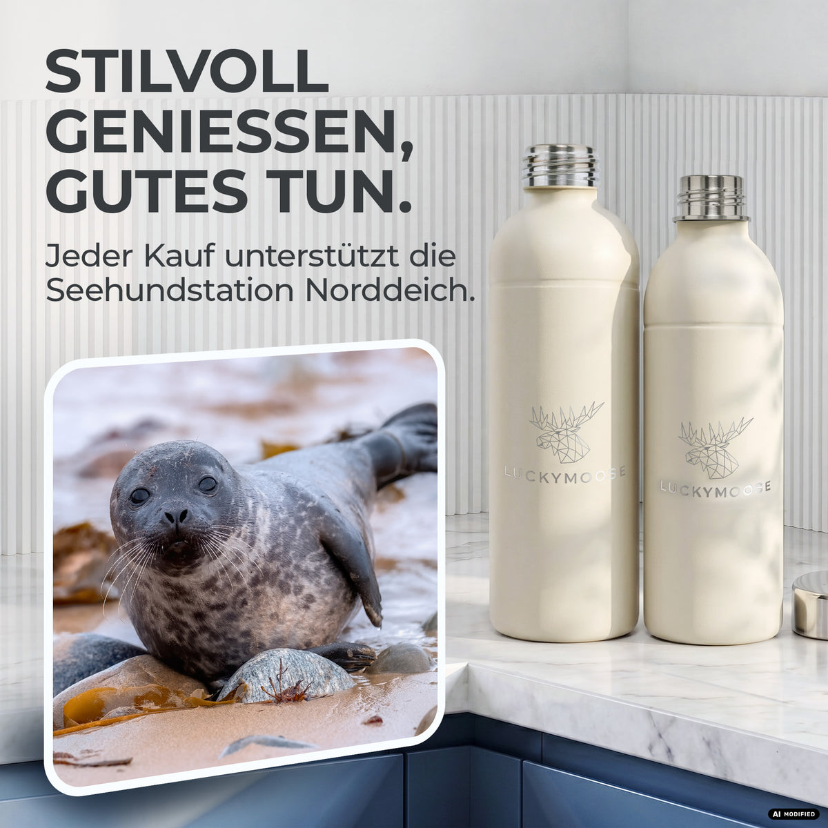Infinity Edelstahlflasche für Aarke, Philips, Brita