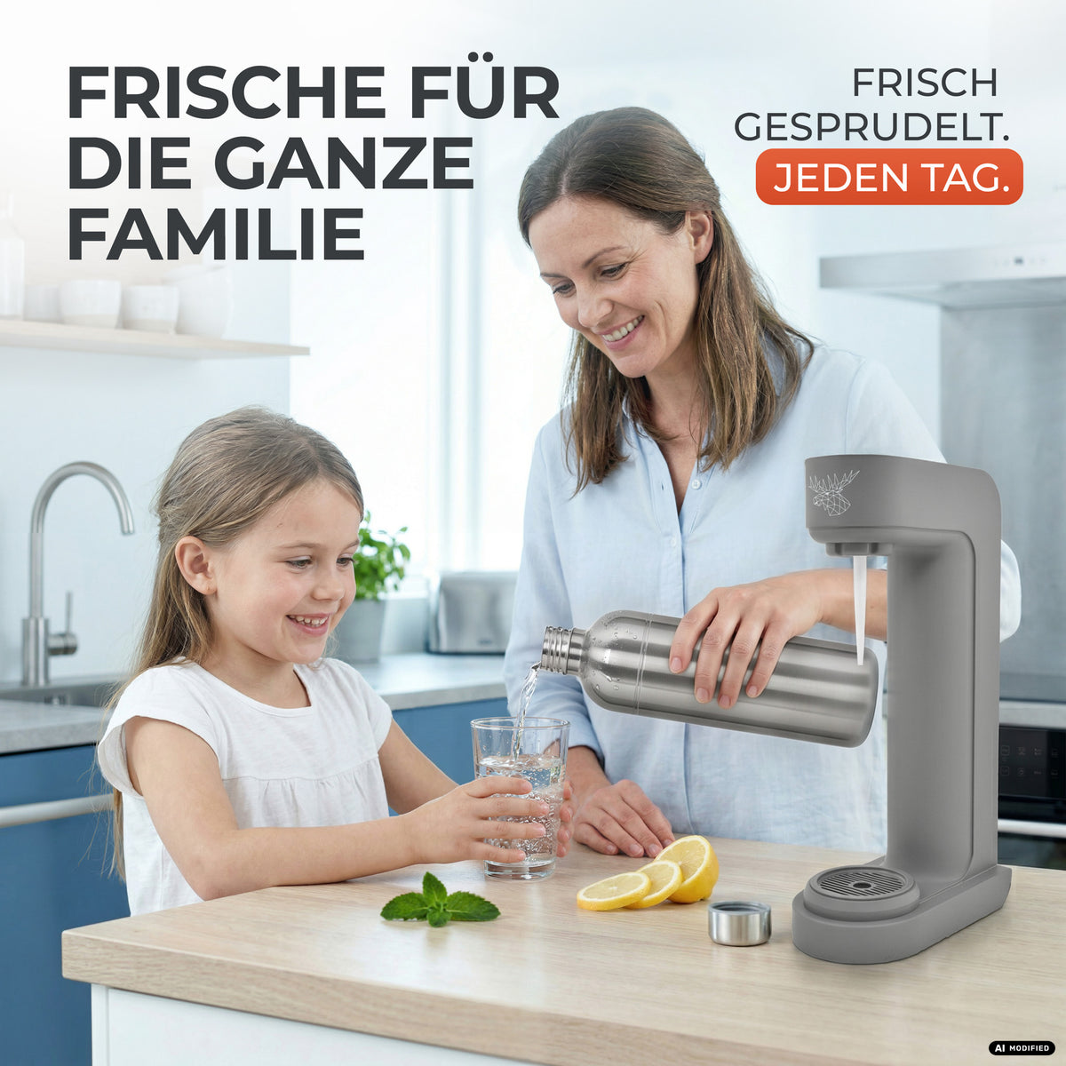 Infinity Wassersprudler mit 1,25L Edelstahlflaschen
