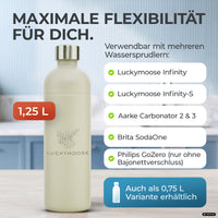 Bouteille en acier inoxydable Infinity 1,25L & 0,75L pour Aarke, Philips, Brita