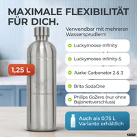 Bouteille en acier inoxydable Infinity 1,25L & 0,75L pour Aarke, Philips, Brita