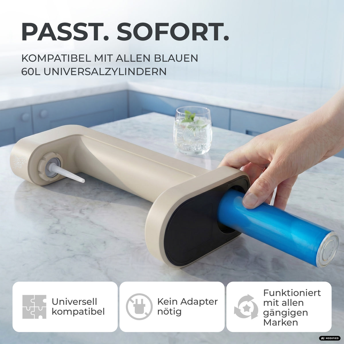Infinity Wassersprudler mit 1,25L Edelstahlflaschen