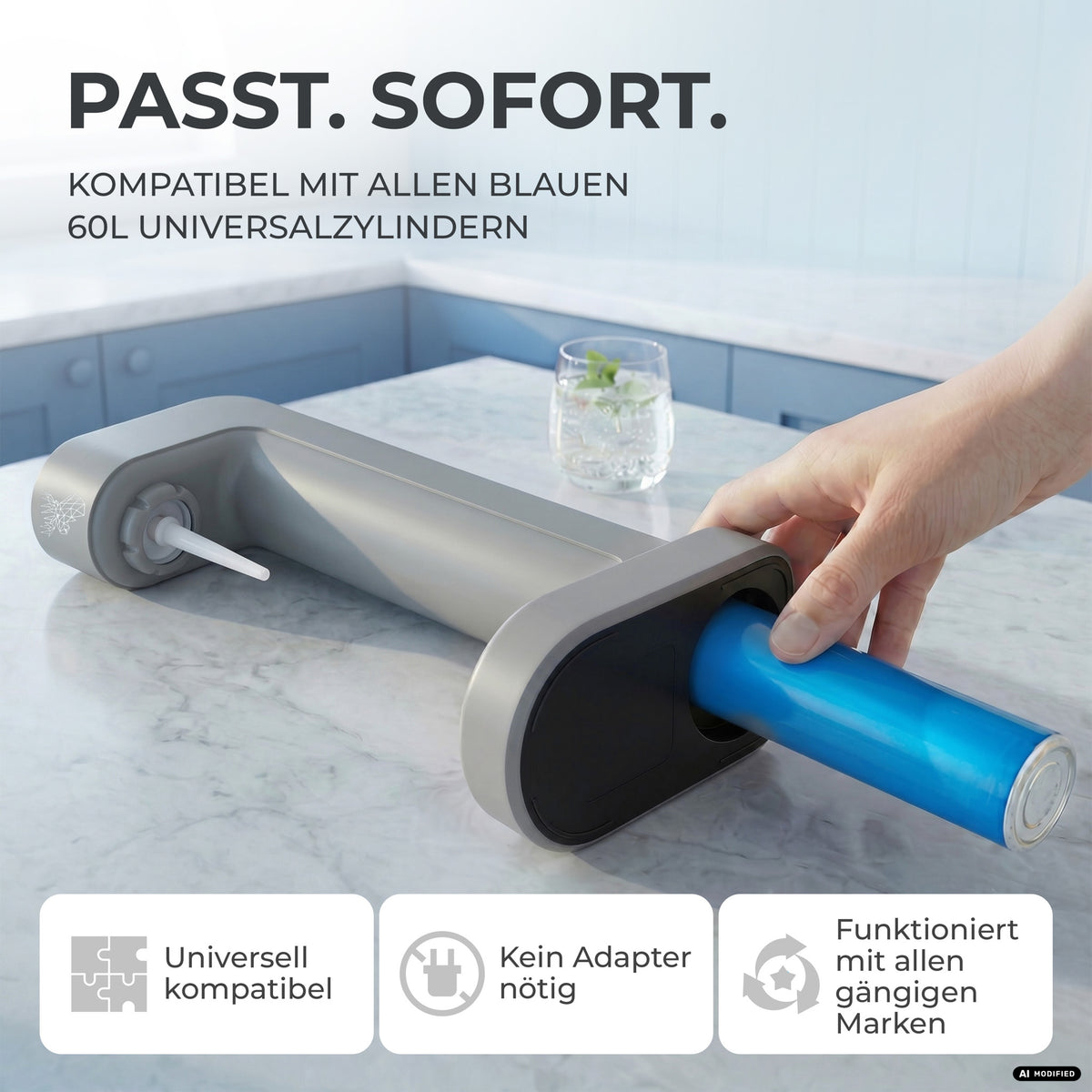 Infinity Wassersprudler mit 1,25L Edelstahlflaschen