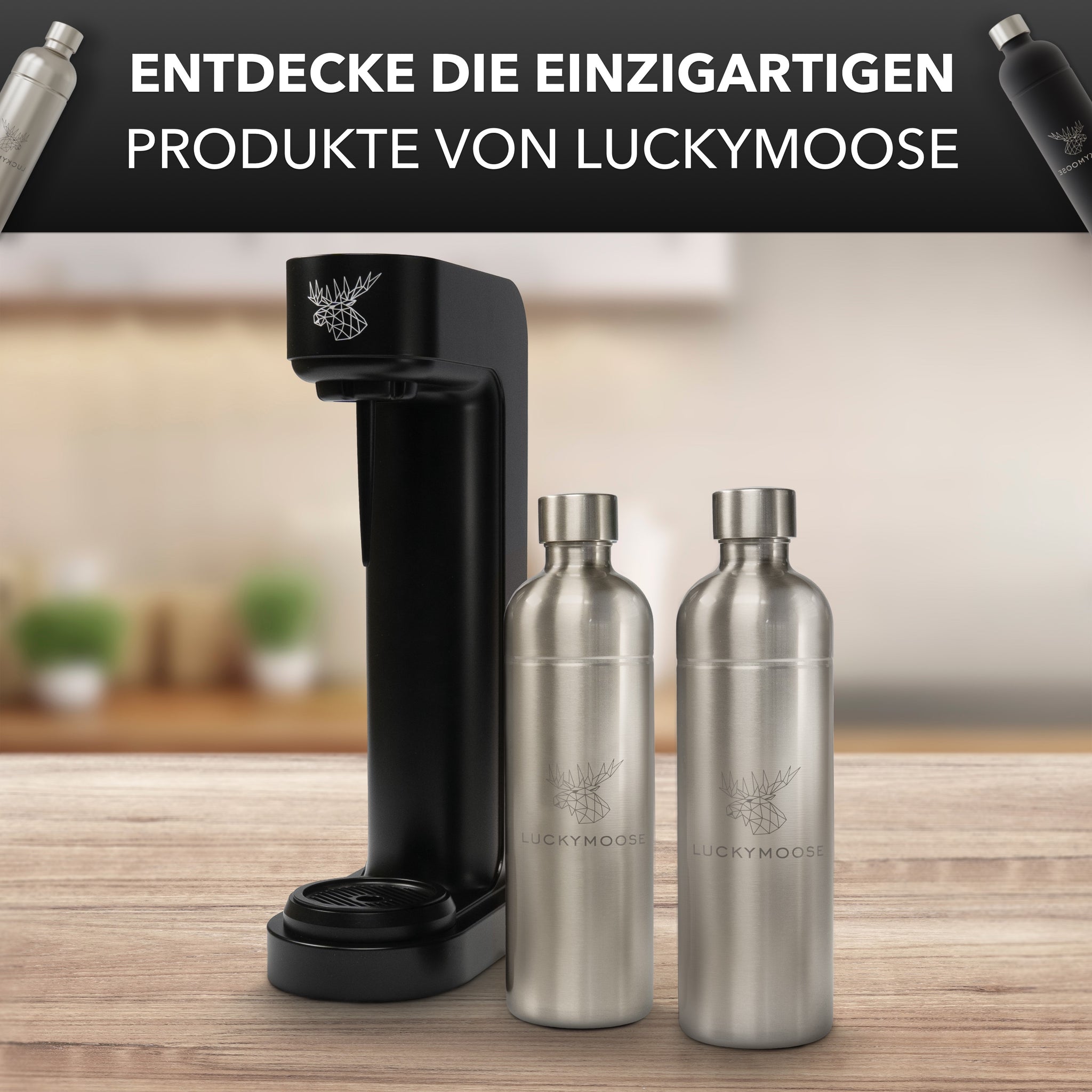 Infinity Wassersprudler mit 2x 1,25L Edelstahlflaschen