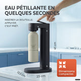 Machine à eau gazeuse Infinity-S avec 2 bouteilles en acier inoxydable d