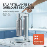 Machine à eau gazeuse Infinity-S avec 2 bouteilles en acier inoxydable d