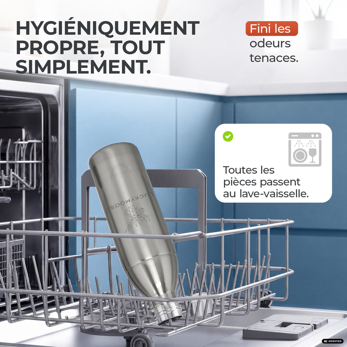 Bouteille en acier inoxydable Infinity pour 1,1L & 0,75L Sodastream TERRA & DUO