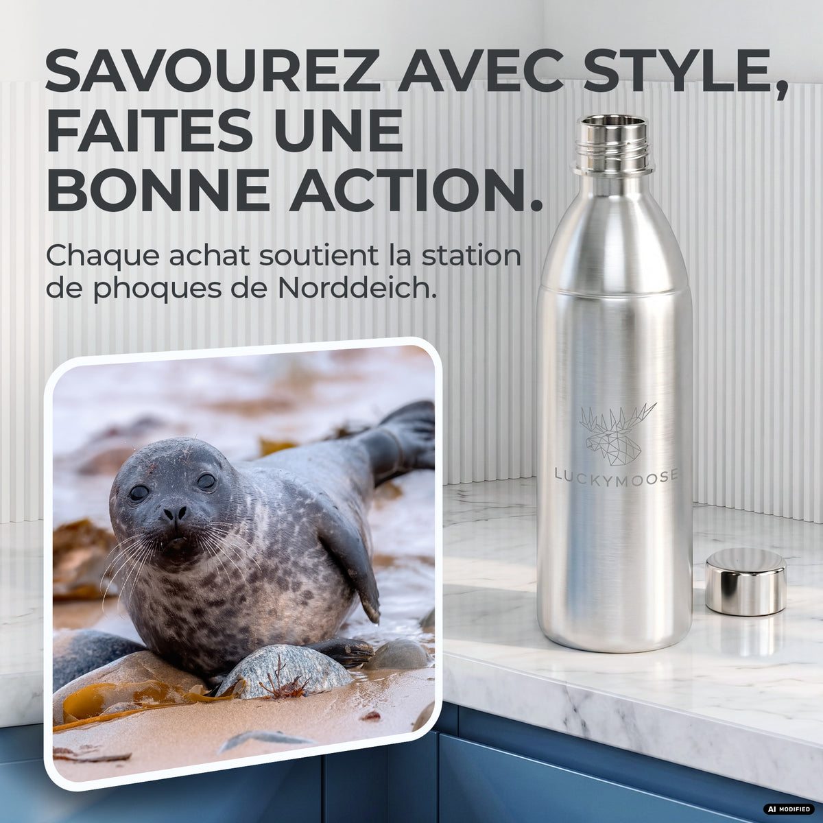 Bouteille en acier inoxydable Infinity pour 1,1L & 0,75L Sodastream TERRA & DUO