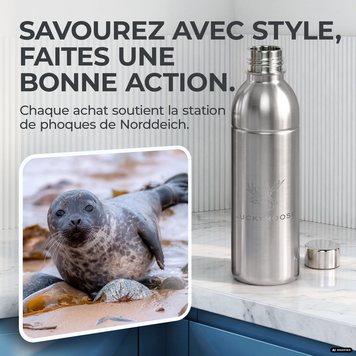 Bouteille en acier inoxydable Infinity pour 1,1L & 0,75L Sodastream TERRA & DUO