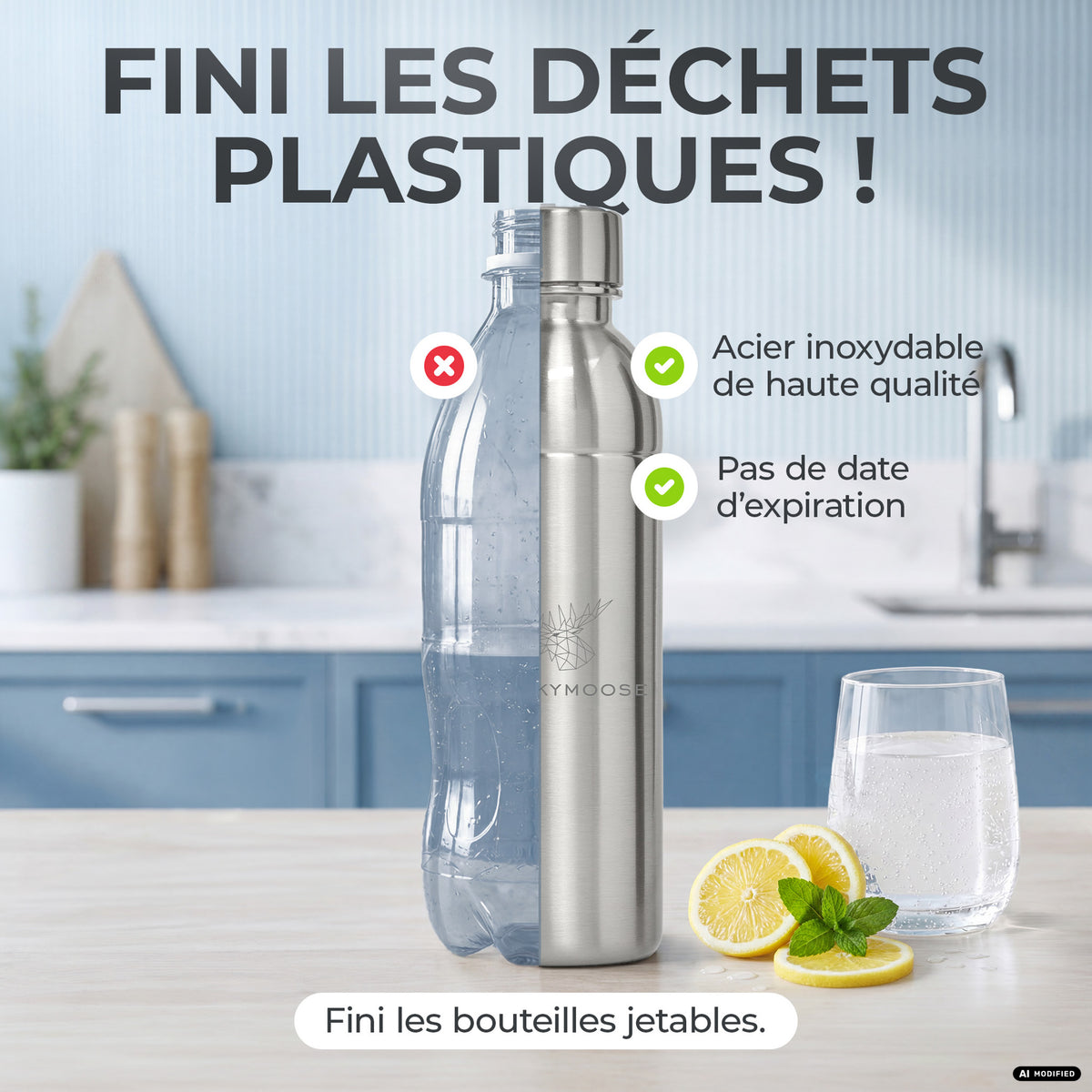 Bouteille en acier inoxydable Infinity pour 1,1L & 0,75L Sodastream TERRA & DUO