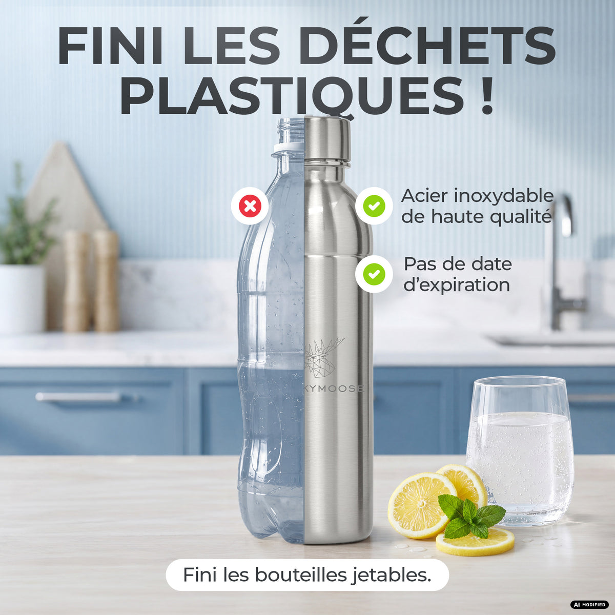 Bouteille en acier inoxydable Infinity pour 1,1L & 0,75L Sodastream TERRA & DUO