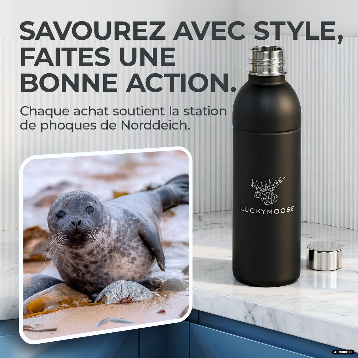 Bouteille en acier inoxydable Infinity pour 1,1L & 0,75L Sodastream TERRA & DUO