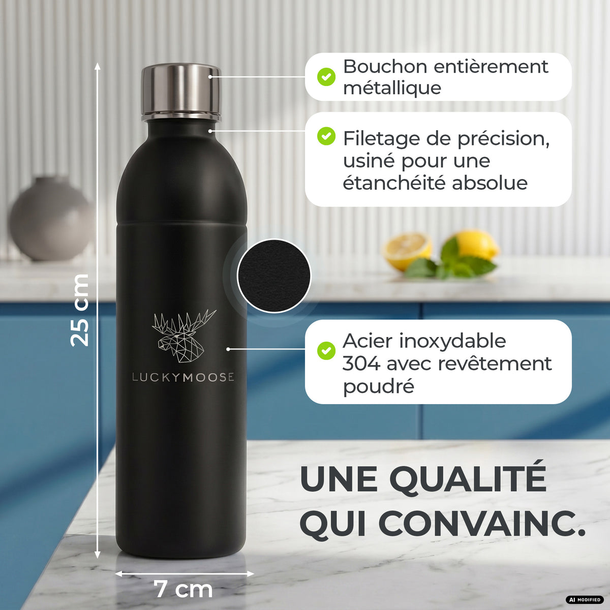 Bouteille en acier inoxydable Infinity pour 1,1L & 0,75L Sodastream TERRA & DUO