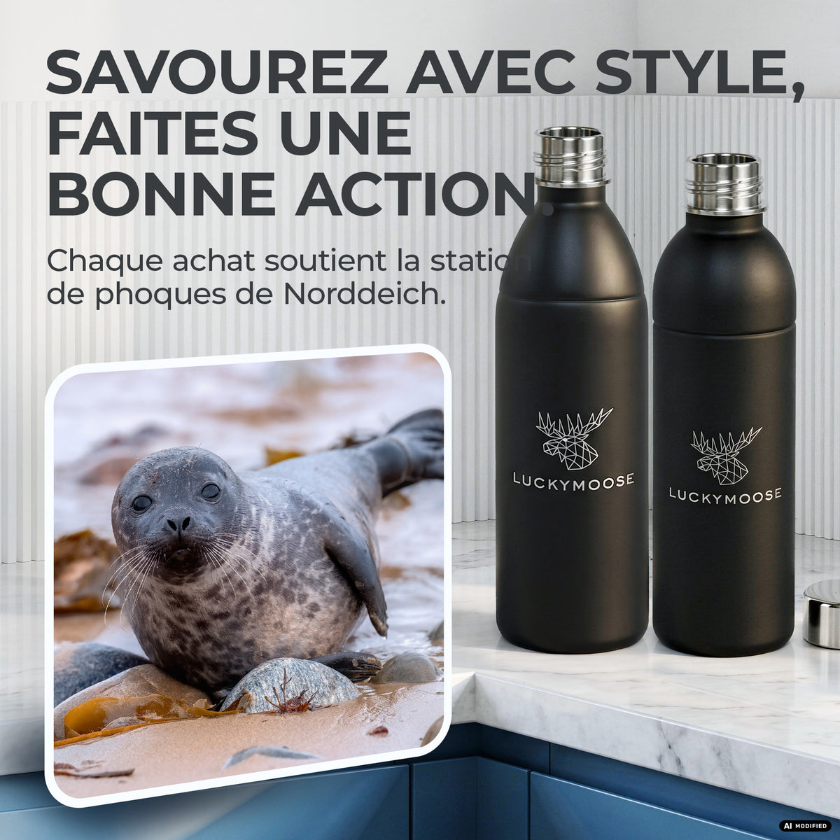 Bouteille en acier inoxydable Infinity pour 1,1L & 0,75L Sodastream TERRA & DUO