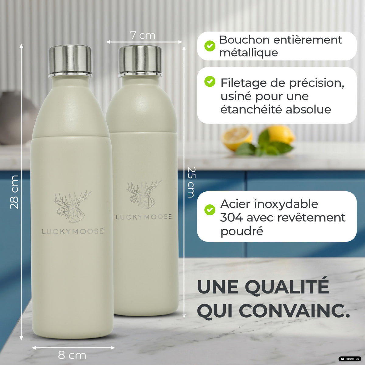 Bouteille en acier inoxydable Infinity pour 1,1L & 0,75L Sodastream TERRA & DUO