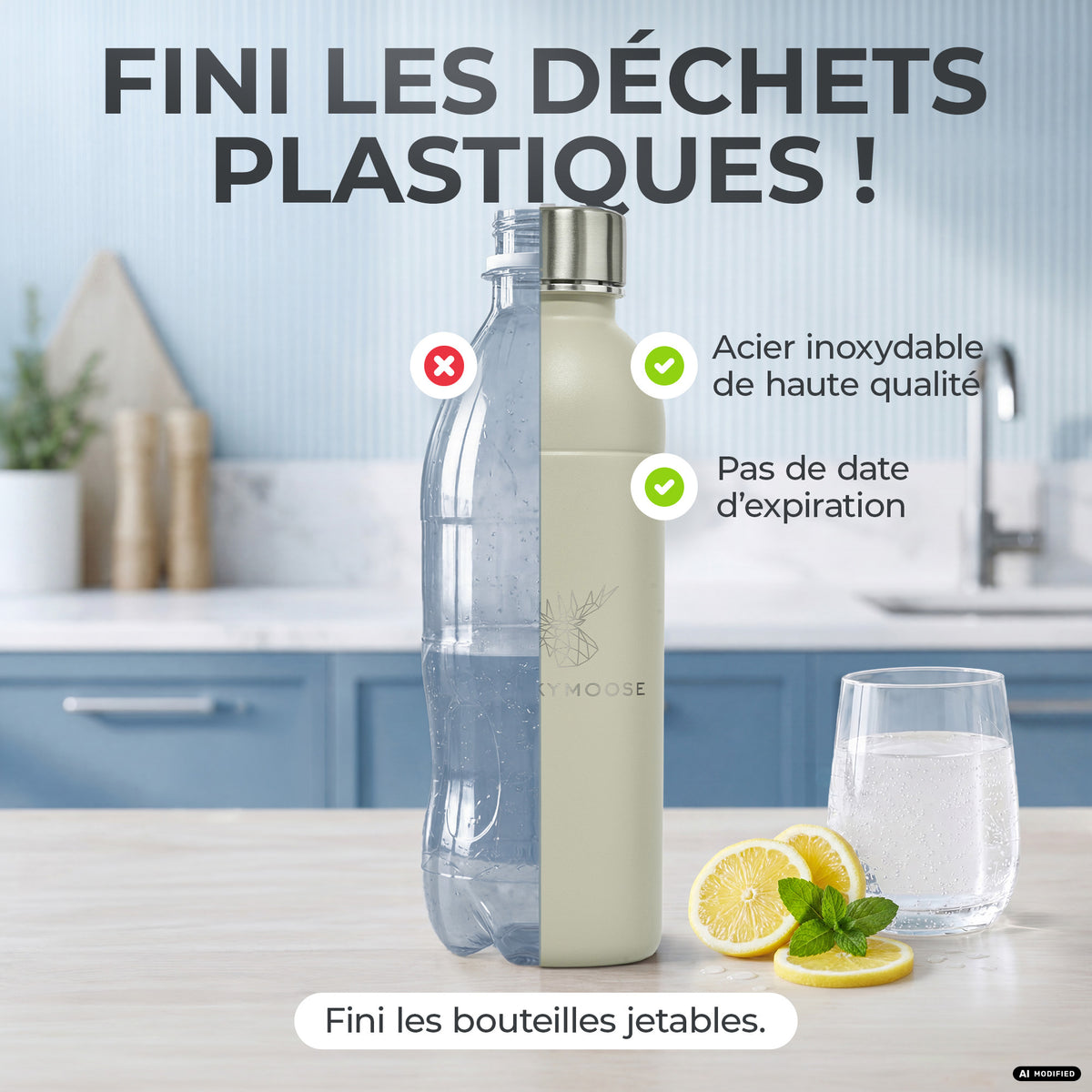 Bouteille en acier inoxydable Infinity pour 1,1L & 0,75L Sodastream TERRA & DUO
