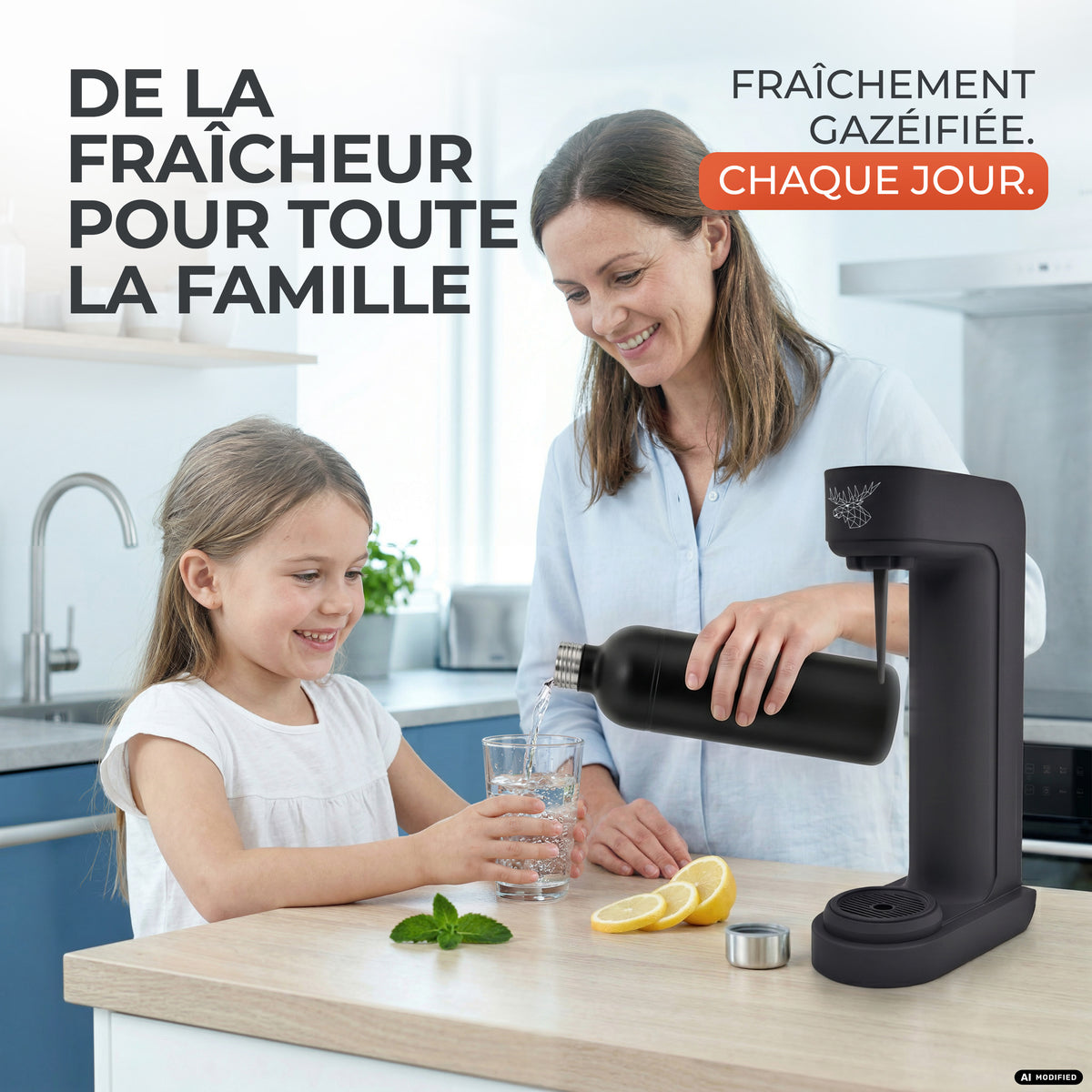 Infinity siphon à eau avec 2 bouteilles en acier inoxydable de 1,25 L