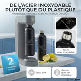 Infinity siphon à eau avec 2 bouteilles en acier inoxydable de 1,25 L