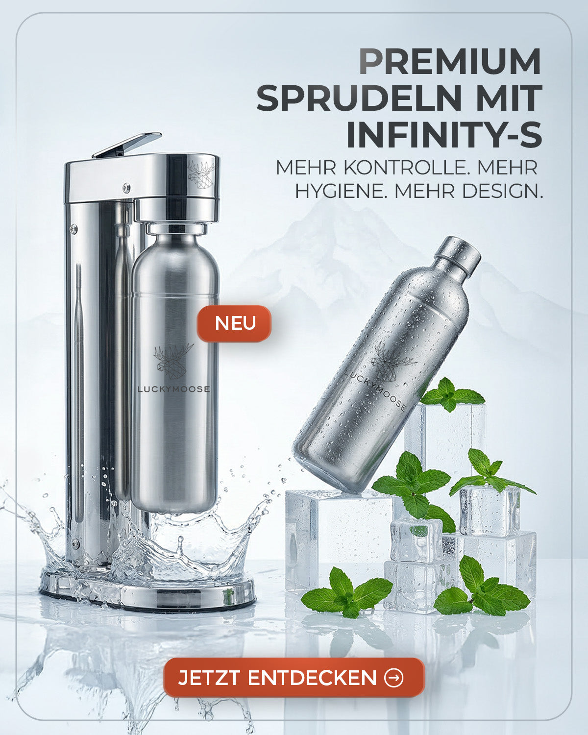 Edelstahl Flasche für Aarke Carbonator, Philips GoZero, Brita SodaOne – Luckymoose