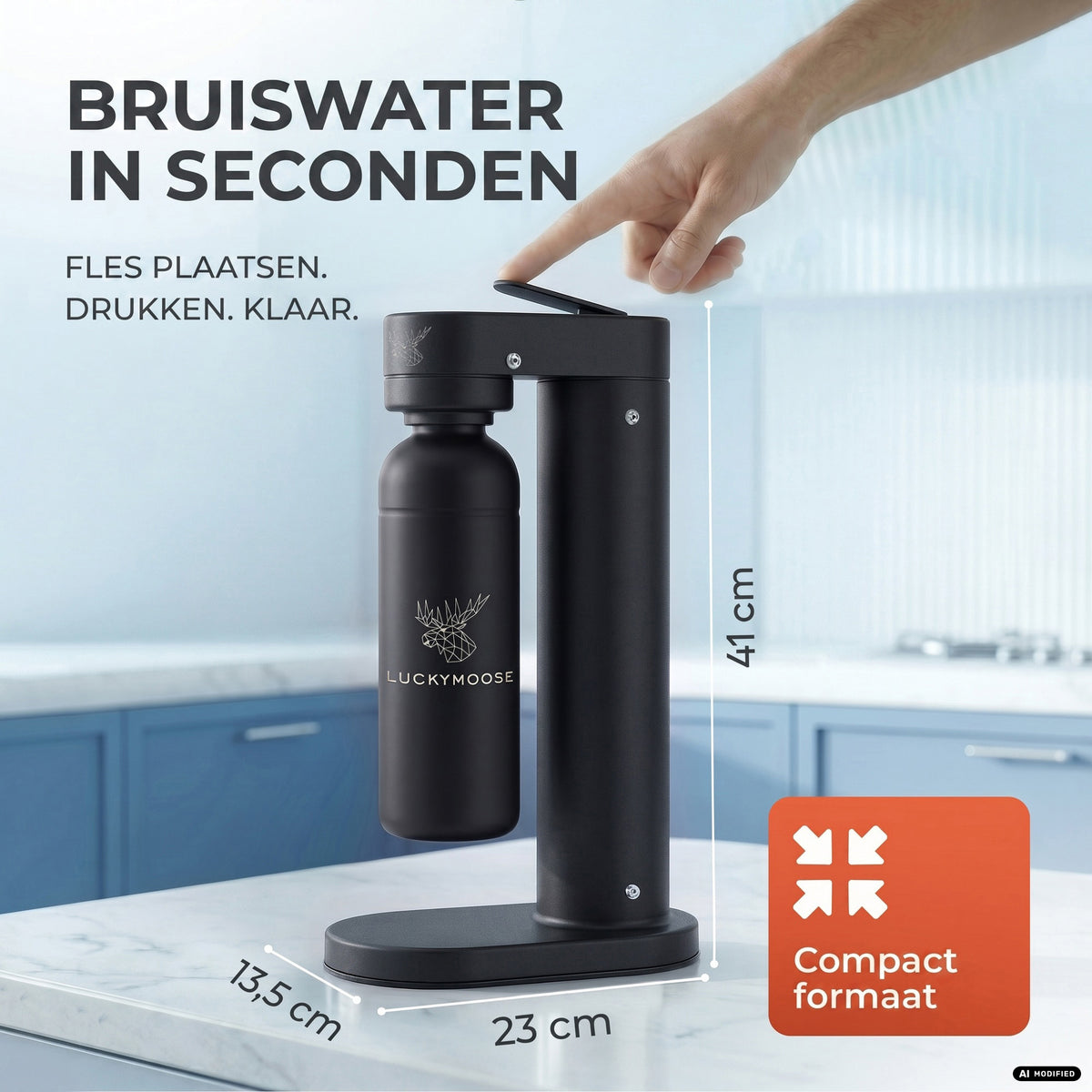 Infinity-S water carbonator with 2x 1.25L stainless steel bottles