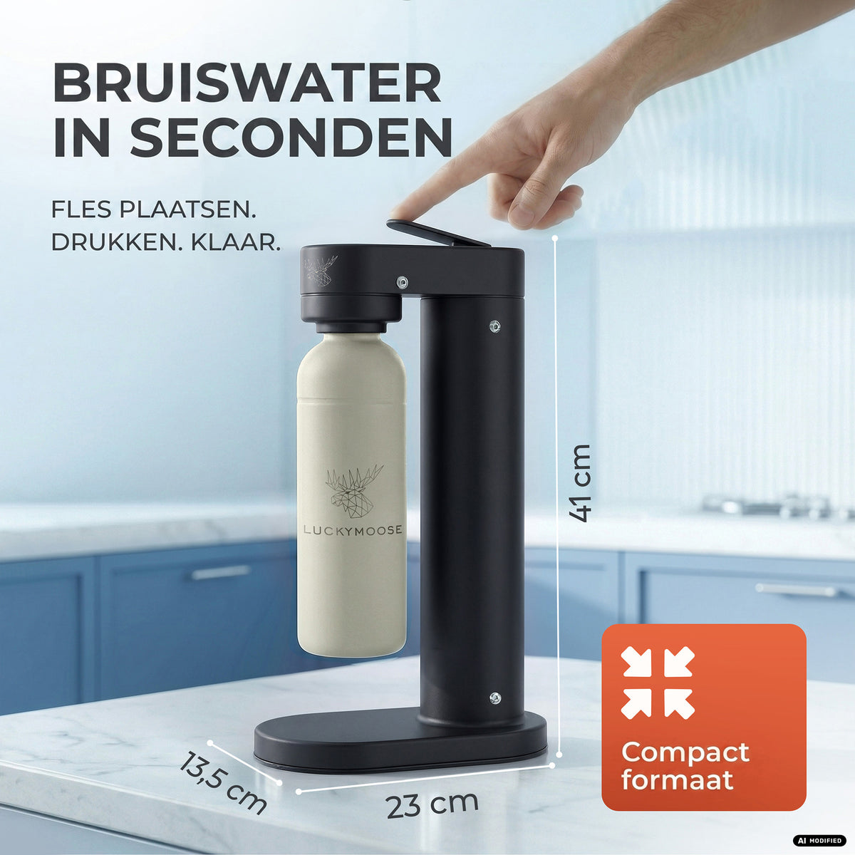 Infinity-S water carbonator with 2x 1.25L stainless steel bottles