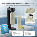 Infinity-S water carbonator with 2x 1.25L stainless steel bottles