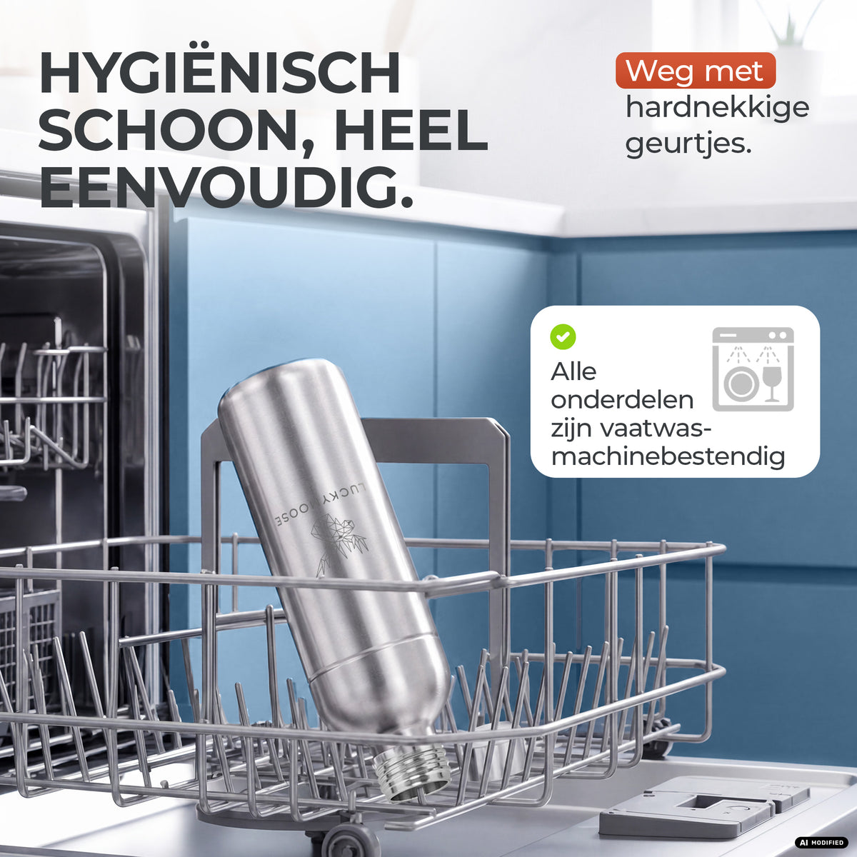 Infinity RVS-fles 1,25L & 0,75L voor Aarke, Philips, Brita