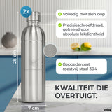 Infinity RVS-fles 1,25L & 0,75L voor Aarke, Philips, Brita