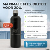 Infinity RVS-fles 1,25L & 0,75L voor Aarke, Philips, Brita