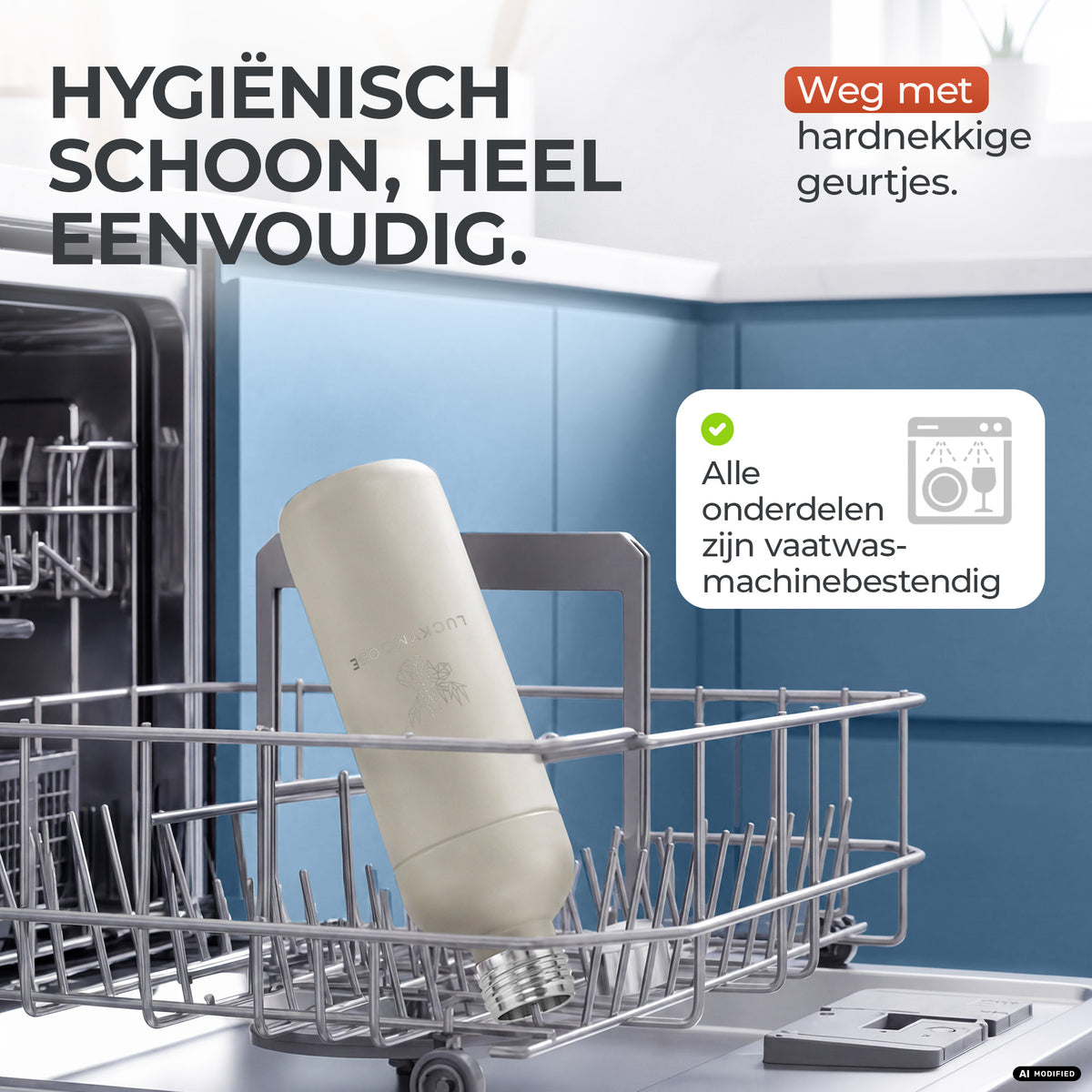 Infinity RVS-fles 1,25L & 0,75L voor Aarke, Philips, Brita