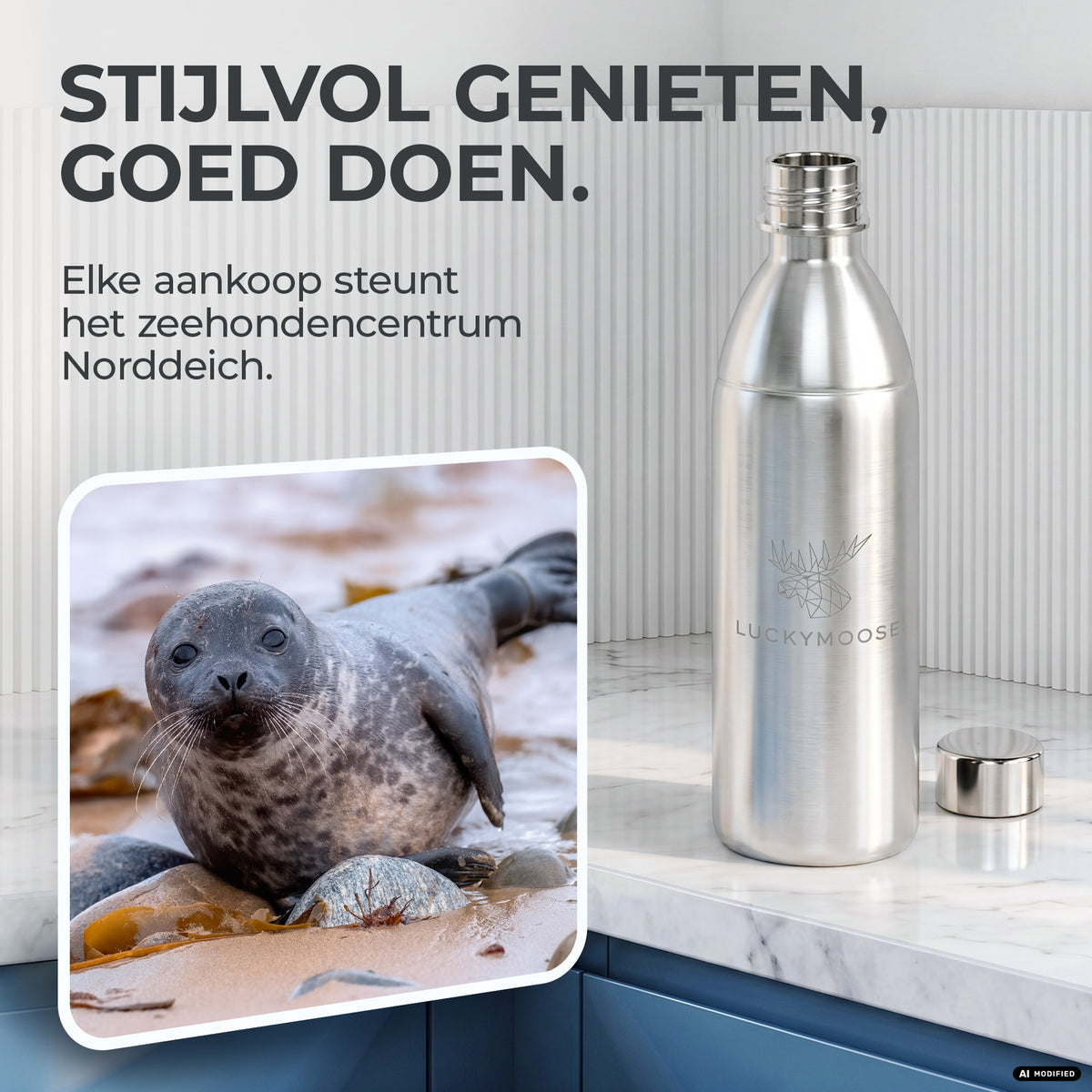 Infinity RVS-fles voor 1,1L & 0,75L Sodastream TERRA & DUO