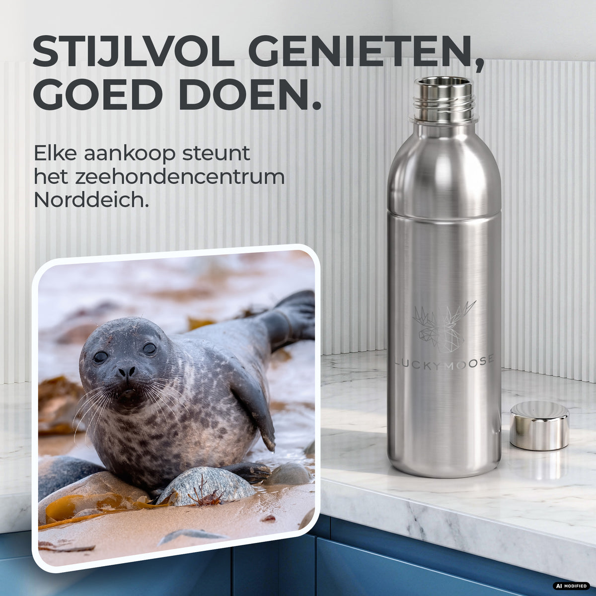 Infinity RVS-fles voor 1,1L & 0,75L Sodastream TERRA & DUO
