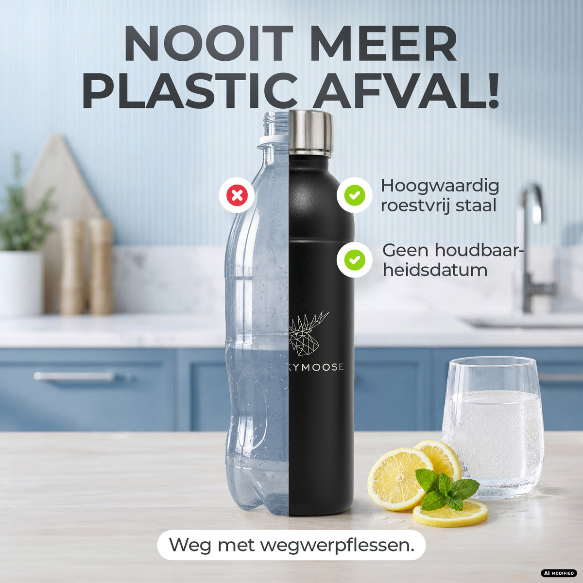 Infinity RVS-fles voor 1,1L & 0,75L Sodastream TERRA & DUO