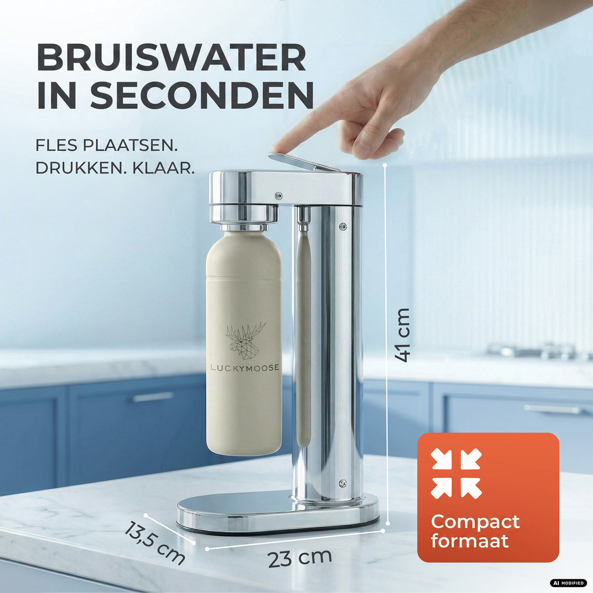 Infinity-S water carbonator with 2x 1.25L stainless steel bottles
