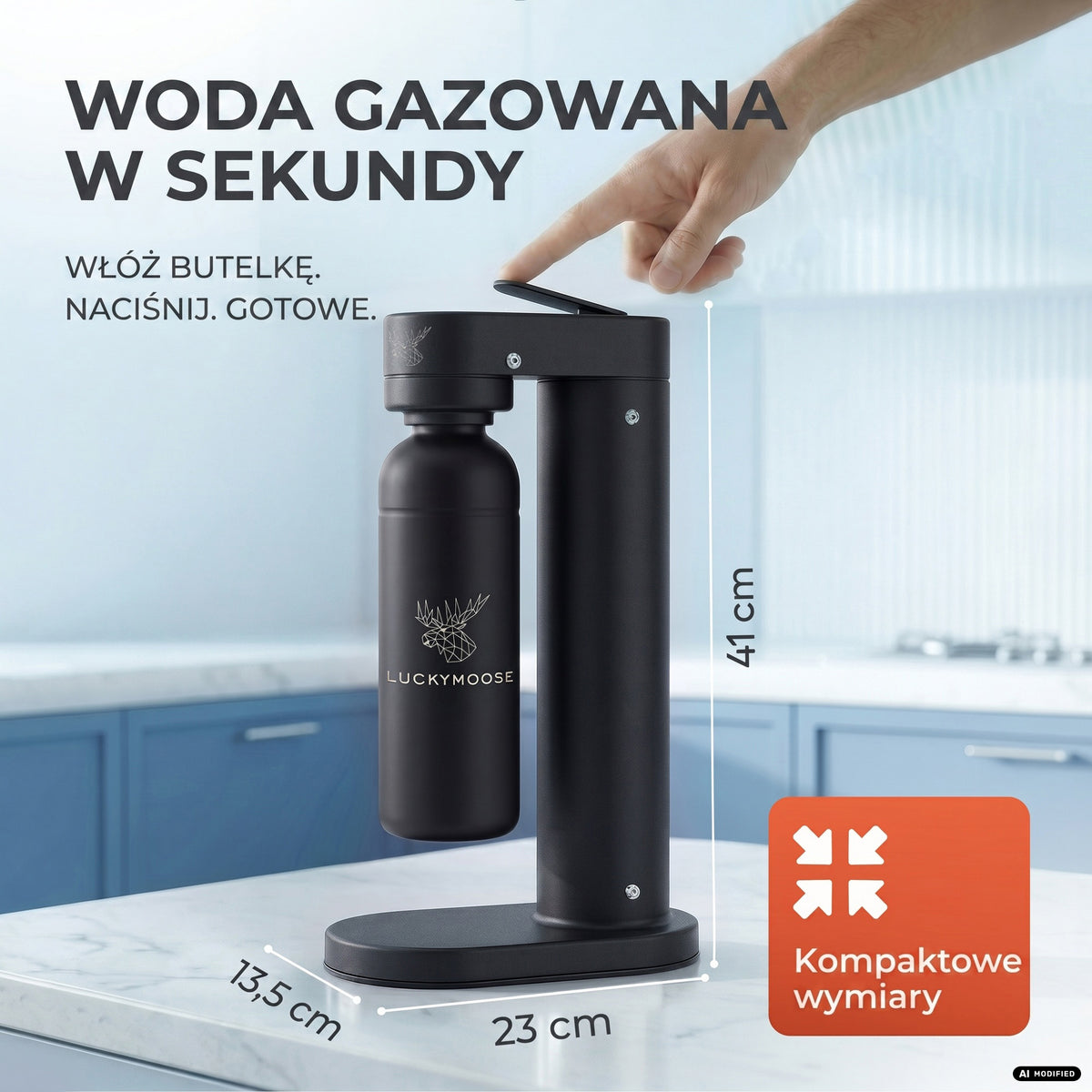 Infinity-S Wassersprudler mit 1,25L Edelstahlflaschen