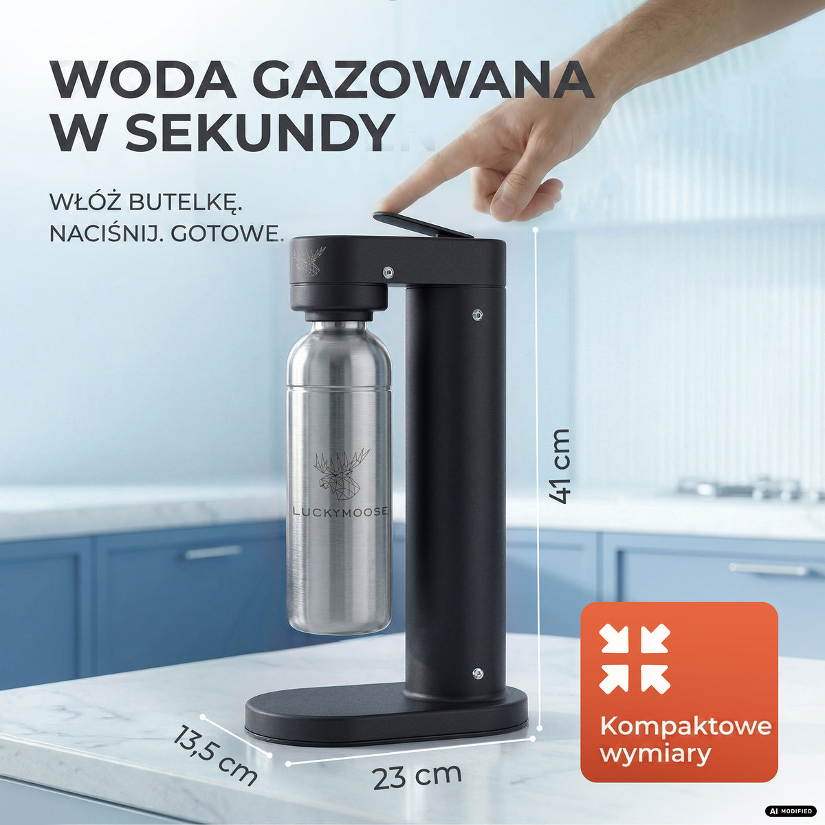 Infinity-S Wassersprudler mit 1,25L Edelstahlflaschen