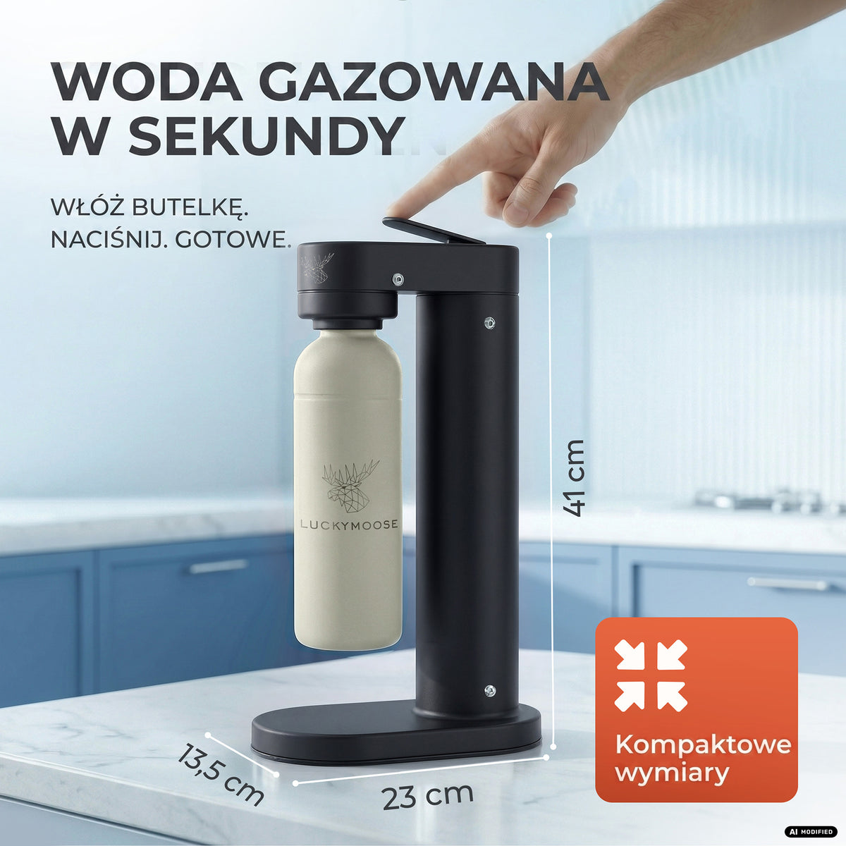 Infinity-S Wassersprudler mit 1,25L Edelstahlflaschen