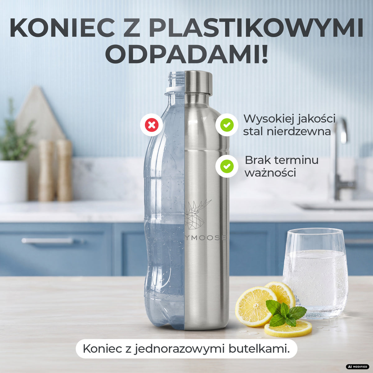 Infinity Edelstahlflasche für Aarke, Philips, Brita
