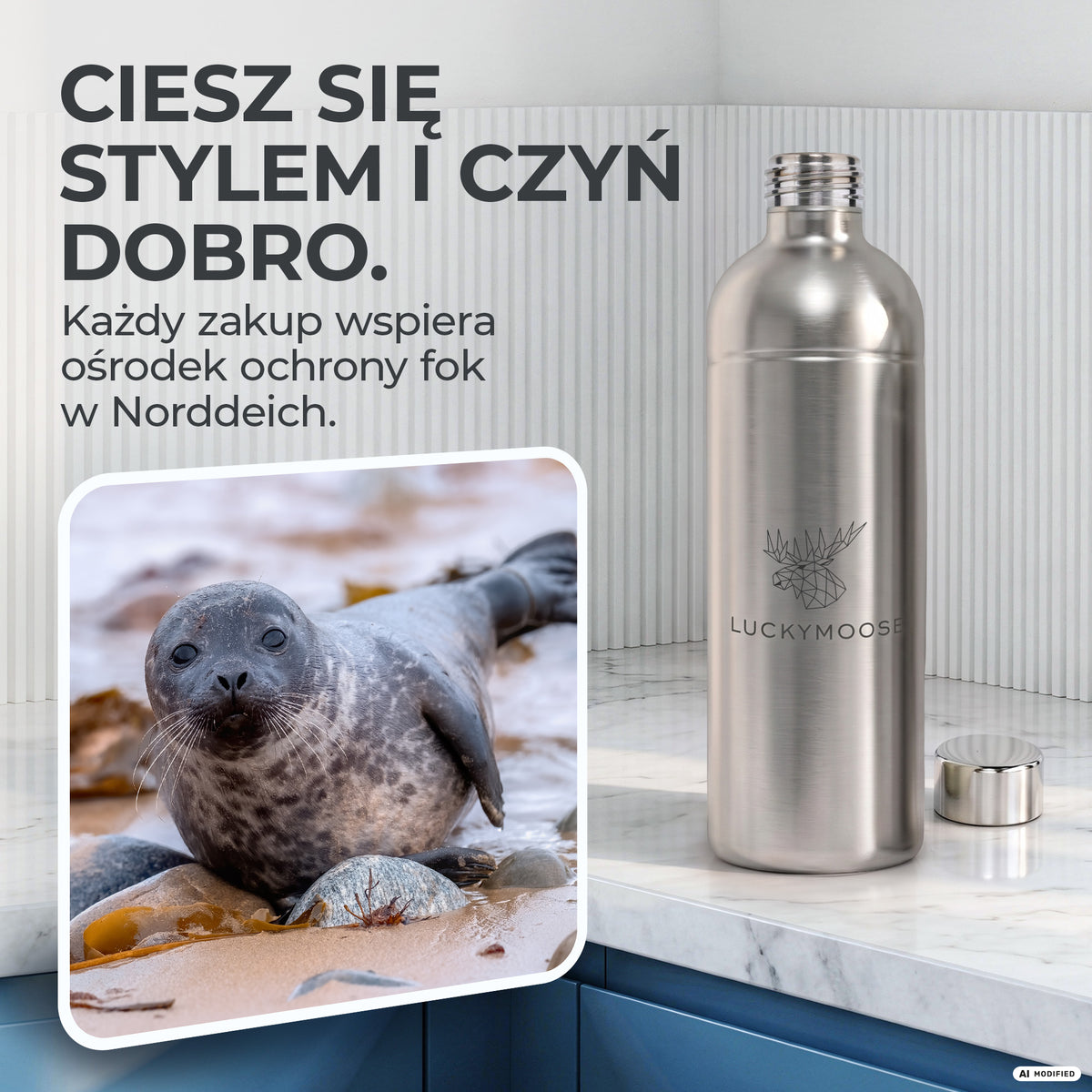 Infinity Edelstahlflasche für Aarke, Philips, Brita