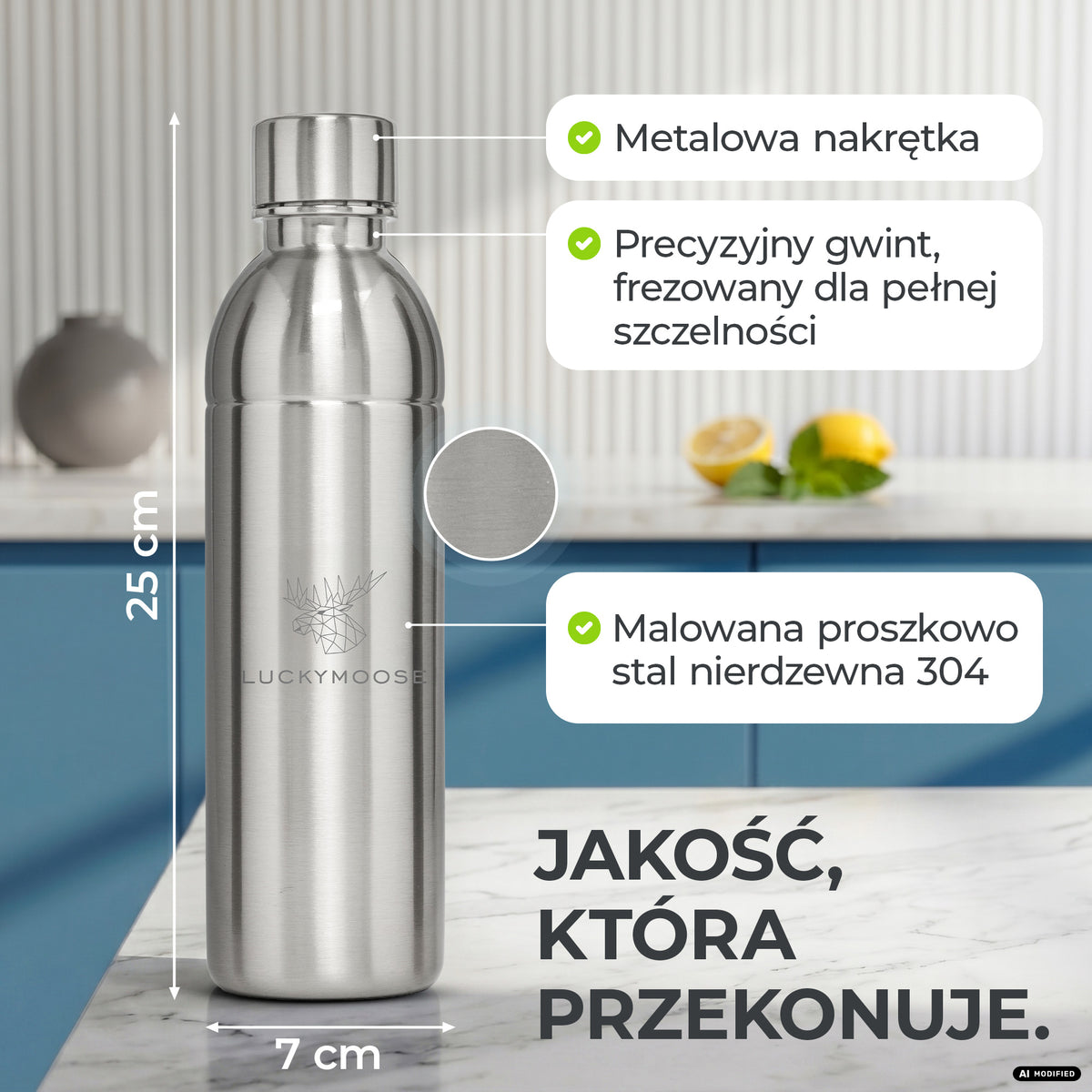 Infinity Edelstahlflasche für Aarke, Philips, Brita