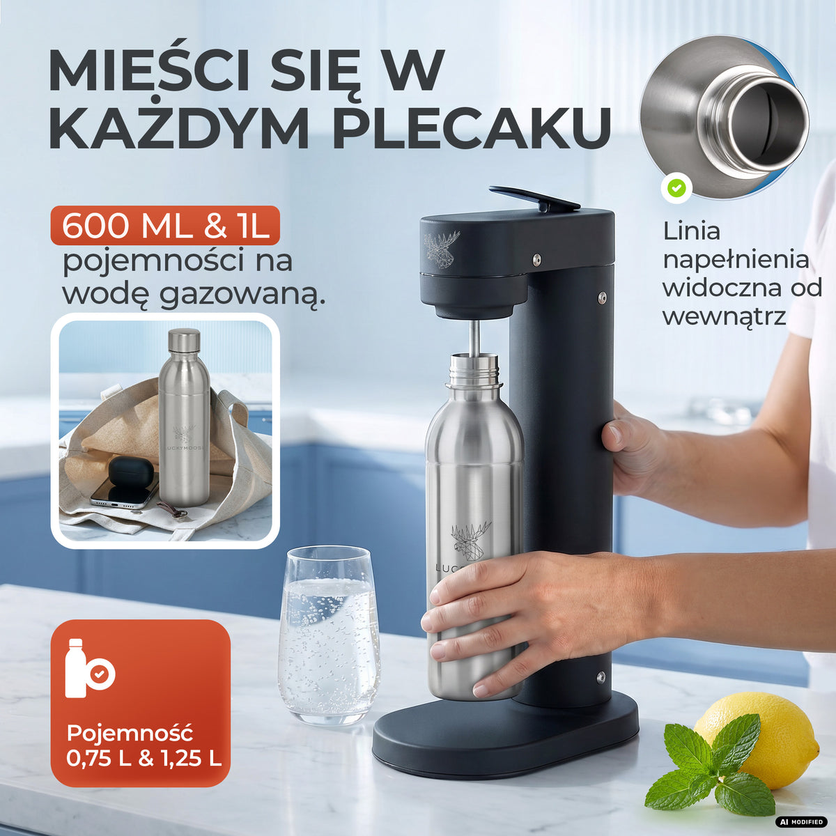 Infinity Edelstahlflasche für Aarke, Philips, Brita