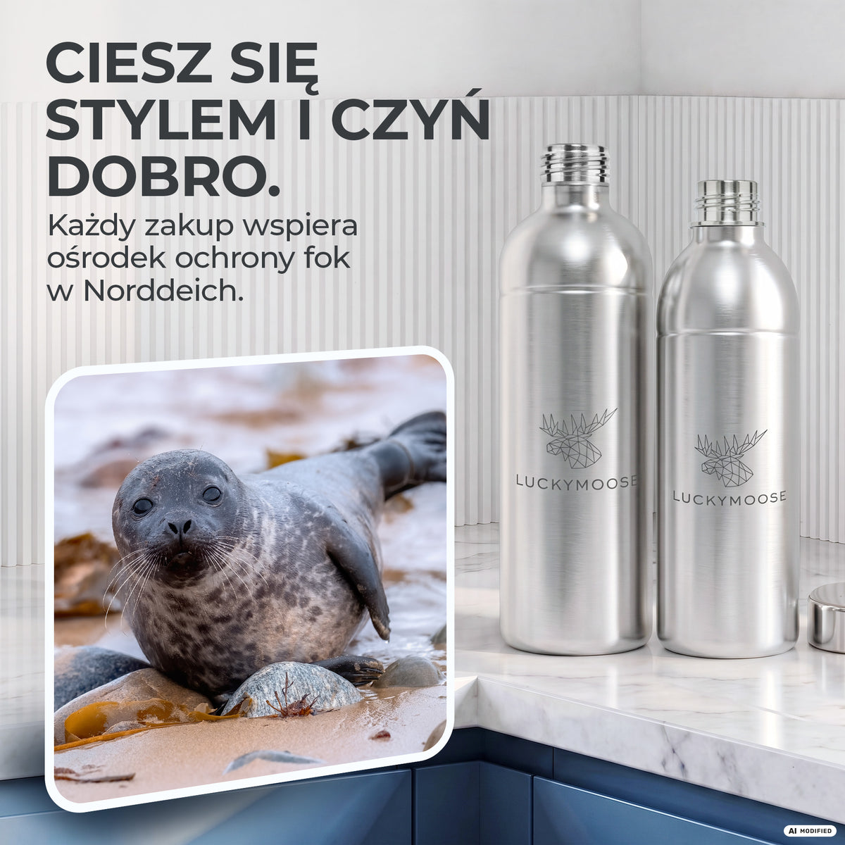 Infinity Edelstahlflasche für Aarke, Philips, Brita