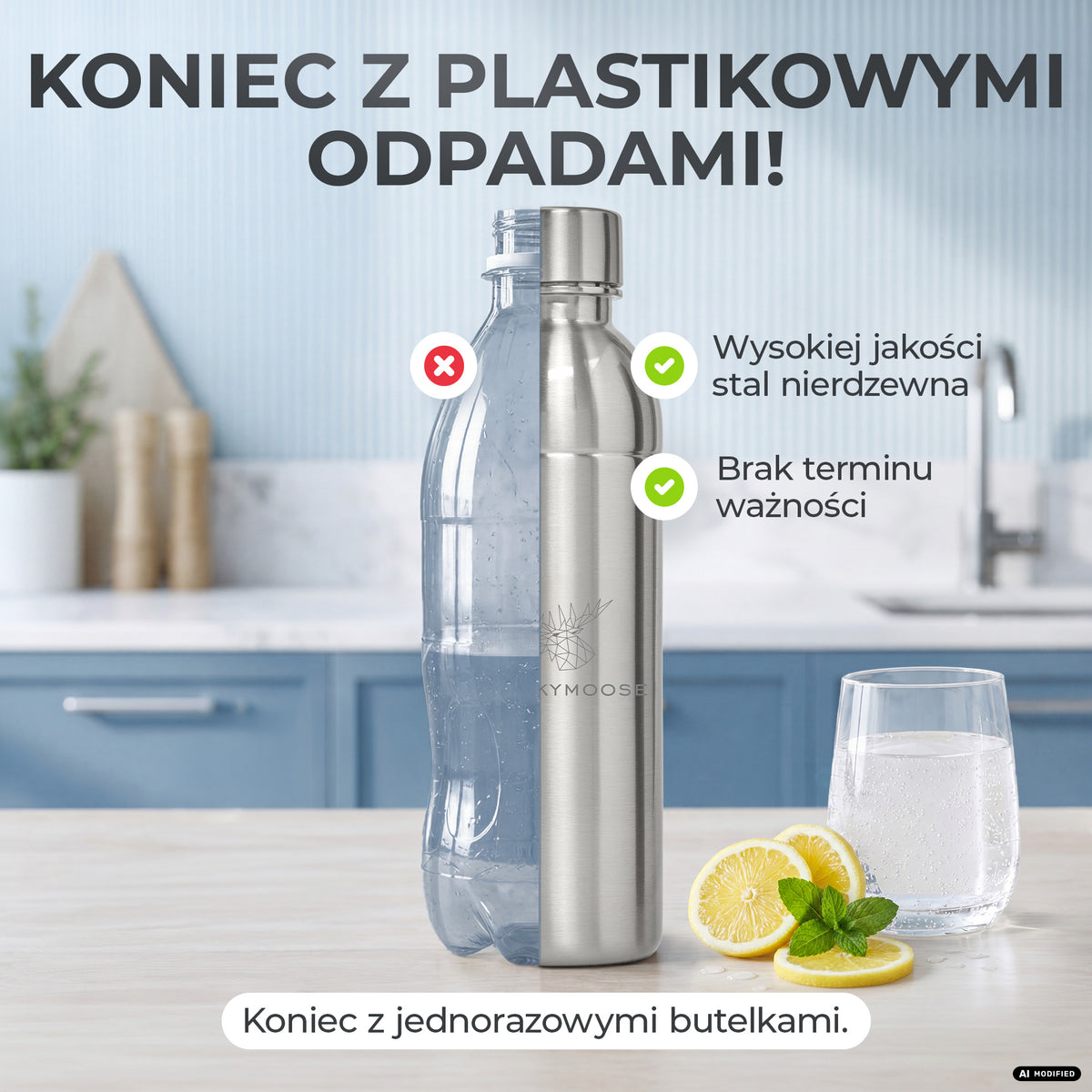 Infinity Edelstahlflasche für Aarke, Philips, Brita