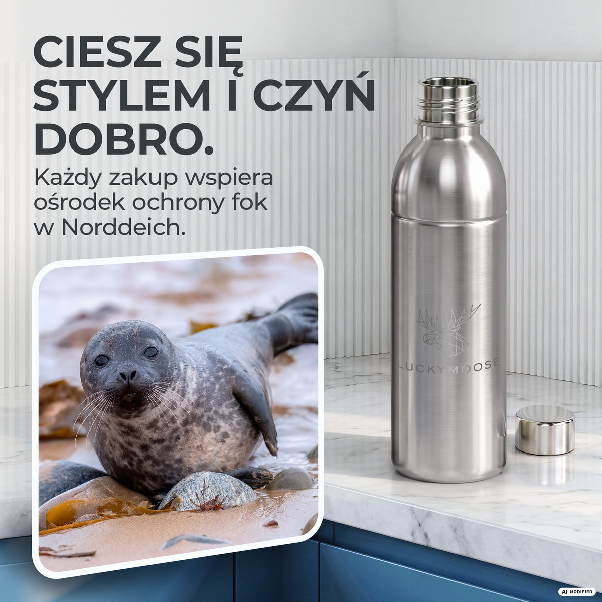 Infinity Edelstahlflasche für Aarke, Philips, Brita