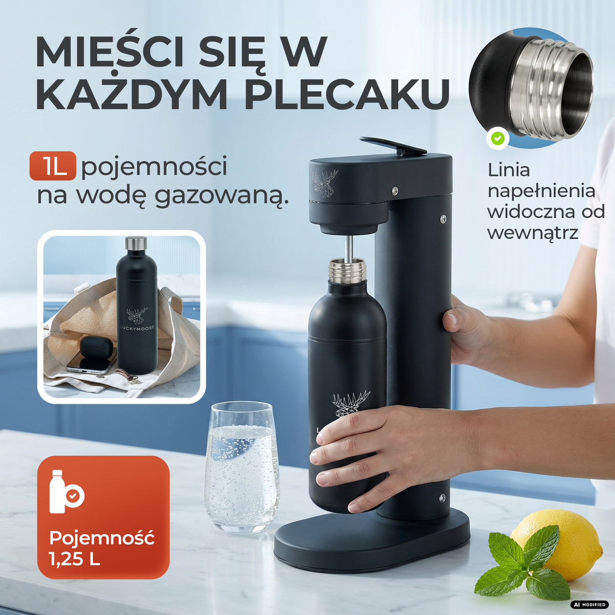 Infinity Edelstahlflasche für Aarke, Philips, Brita