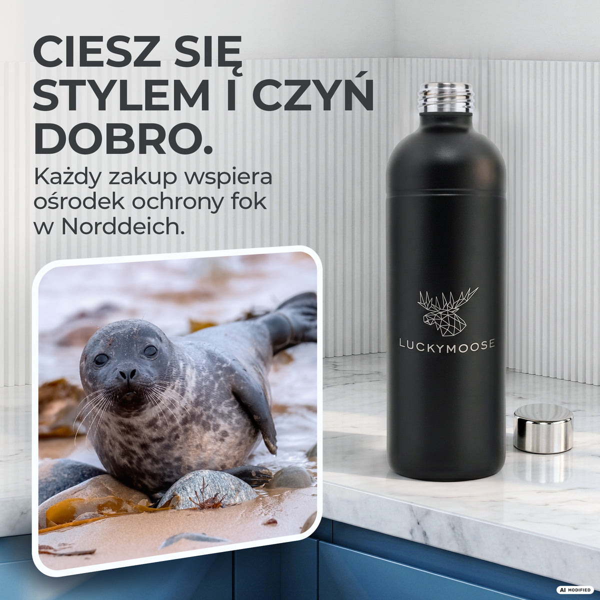 Infinity Edelstahlflasche für Aarke, Philips, Brita